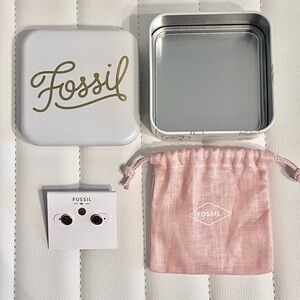 Fossil Black Full Circle Earrings